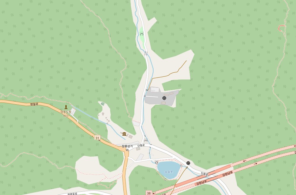 보덕사 둘레 지도(좌표 37.1977756447, 128.4561536186)